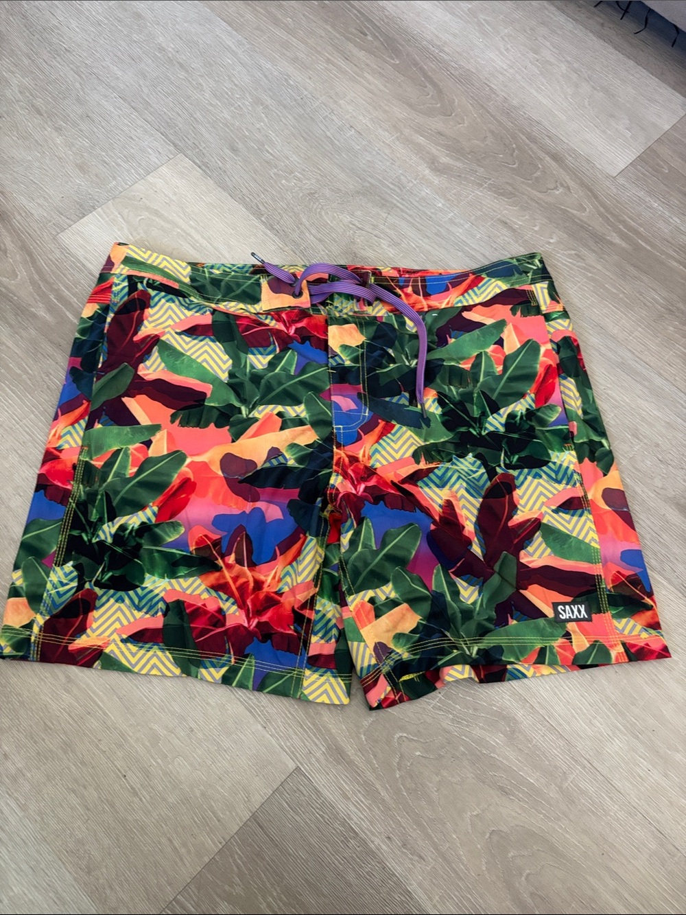 Saxx Men's Multicolor Tropical Print Hybrid Shorts